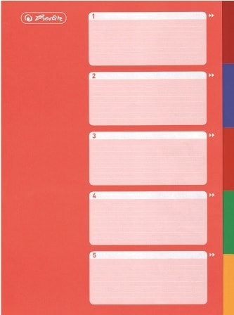 Divider Herlitz A4 Plastic  5Tabs Colors 05950407