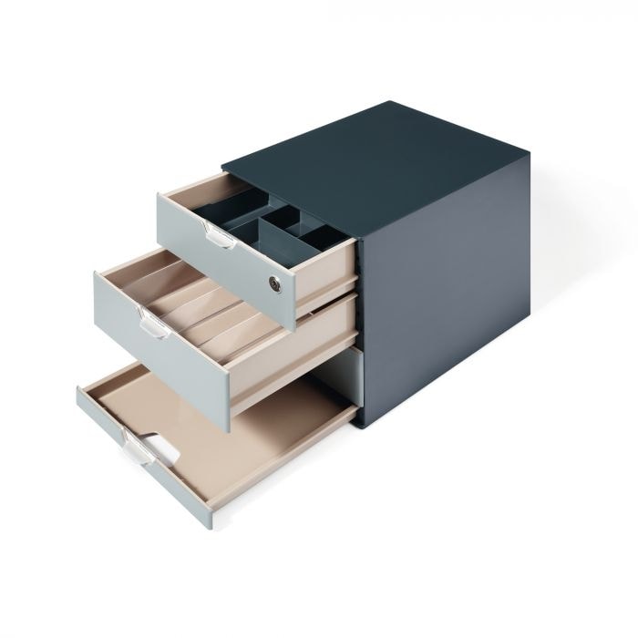 Desk Organizer Durable Coffee Point 4 Drawers 3Pcs/Set Charcoal 3385-58