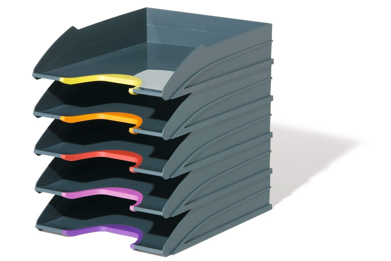 Letter Tray Durable A4 Varicolor 5 Tier Documents Grey 7705-57
