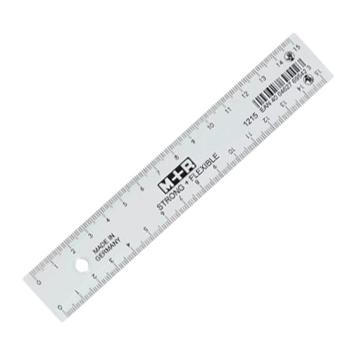 Ruler Plastic M+R 1215 0300 Size 15 Cm Strong + Flexible Transparent