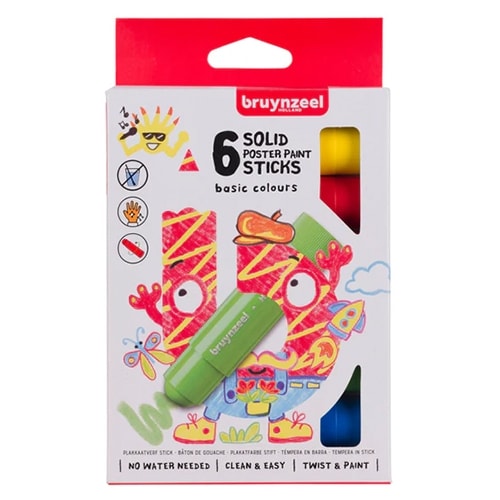 Poster paint stick set Basic Bruynzeel| 6 colours