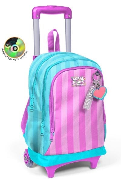 Backpack Coral High Kids Pastel Stripes Trolley Large 3 Comp. 23971