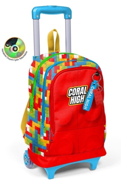 Backpack Coral High Kids Blocks Color Trolley Large 3 Comp. 23975