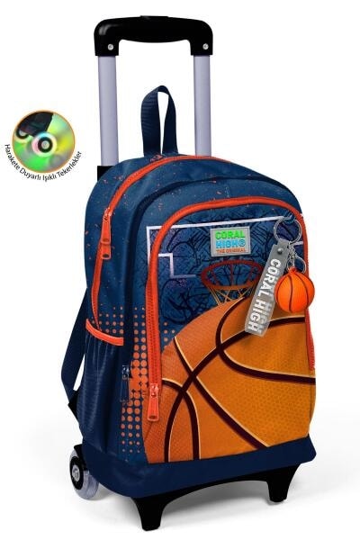 Backpack Coral High Kids Basketball Dark Blue Trolley Large 3 Comp. 23966