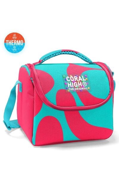 Lunch Bag Coral High Kids Patterned Thermo Dark Pink Blue 22785