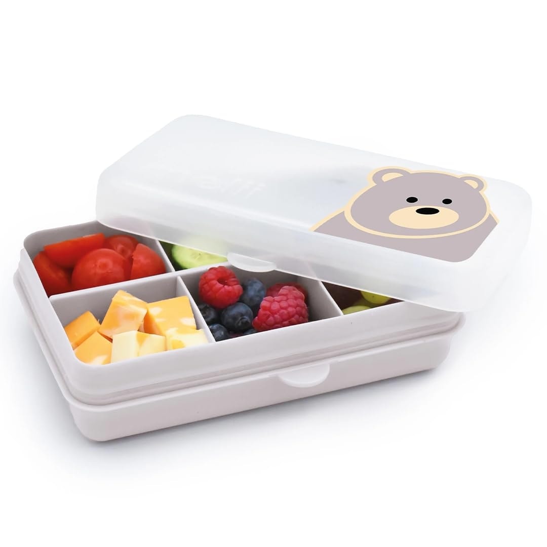 Melii Snackle Box Mini 6 Compartment BEAR BEIGE